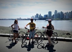 Riding a bike in Stanley Park
